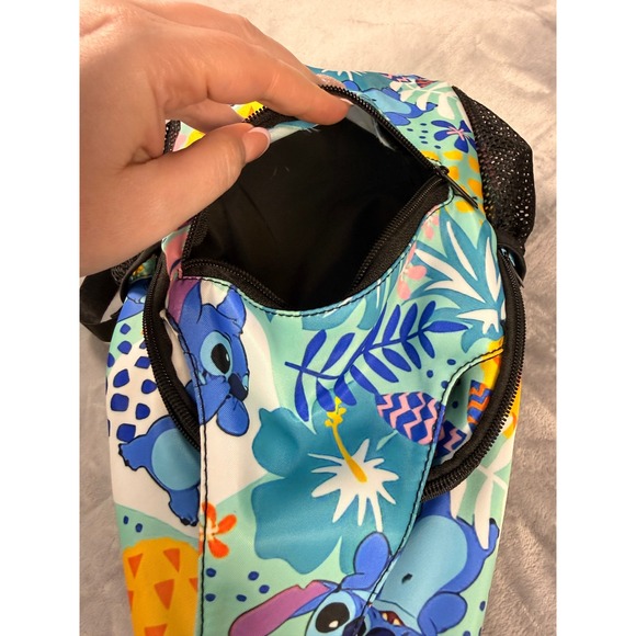 Disney Lilo & Stitch Tropical Sling Backpack Blue Crossbody Travel Bag Stitch - Picture 5 of 8